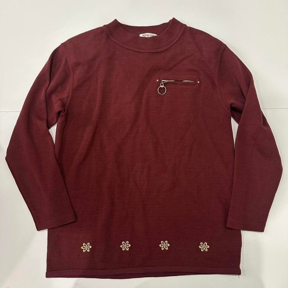 Vintage FIN pullover sweater Burgundy